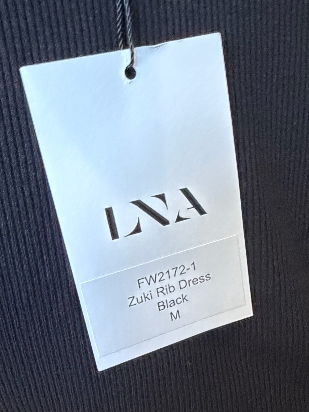 LNA Black Zuki Rib Dress Size Medium - Picture 6 of 9